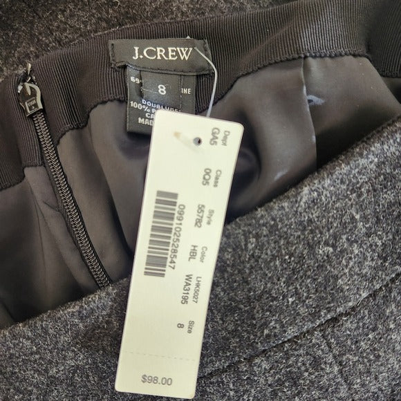 J. Crew Heathered Black Wool Blend Mini Skirt Size 8 NWT
