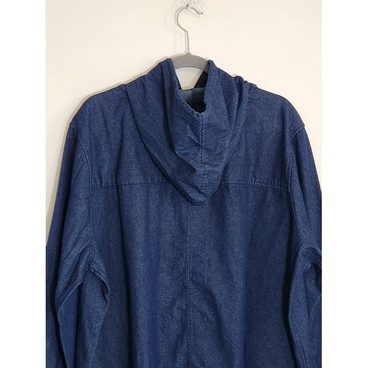 Denim Moves Dark Wash Denim Jacket with Hoodie Size 2X