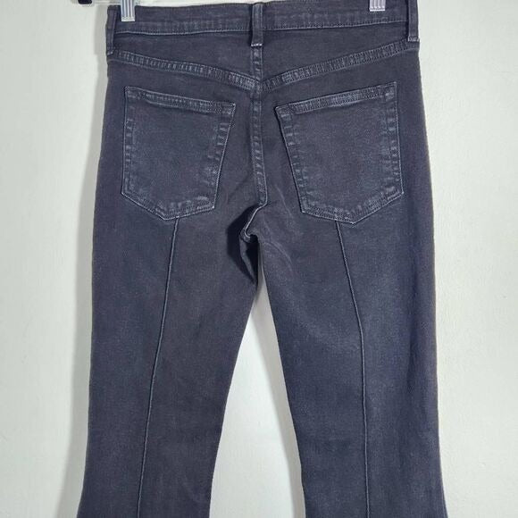 Cotton Citizen Black Cropped Flare Leg Jeans Size 24