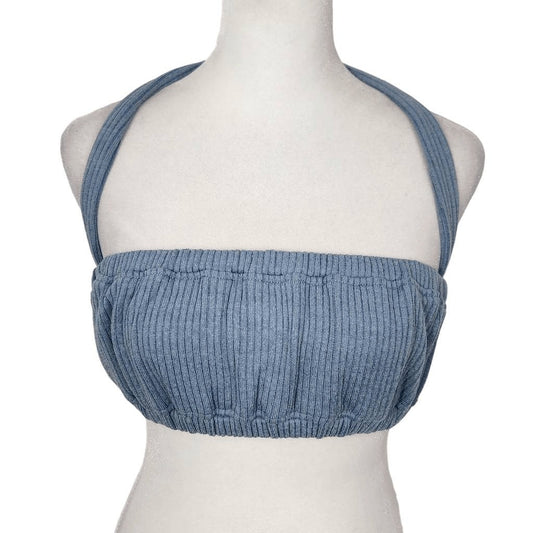 WeWoreWhat Blue Halter Crop Top Size XS NWT Tie Neck Halter Top