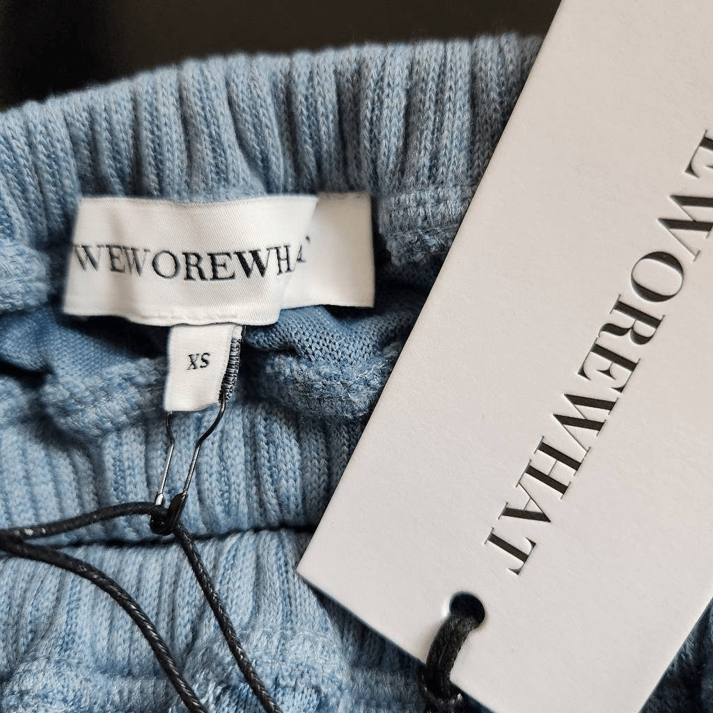 WeWoreWhat Blue Halter Crop Top Size XS NWT Tie Neck Halter Top