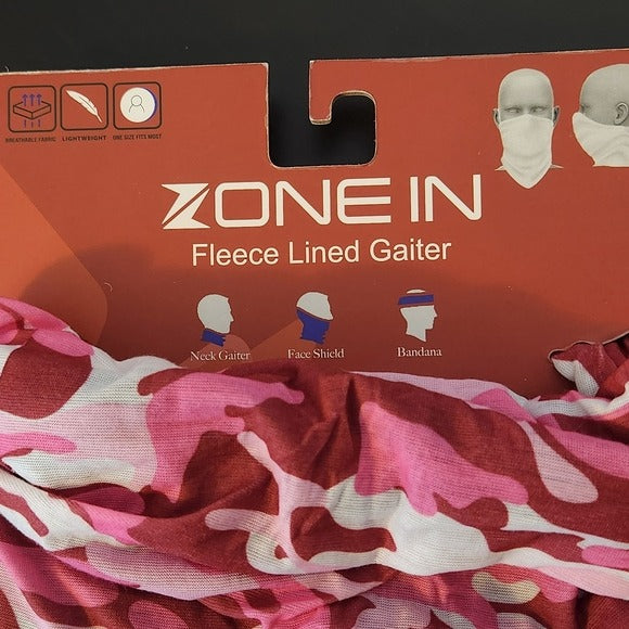 Zone-In Pink Camo Fleece-Lined Gaiter One Size New
