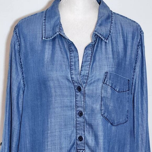 Velvet Heart Chambray Mini Shirt Dress Size Large