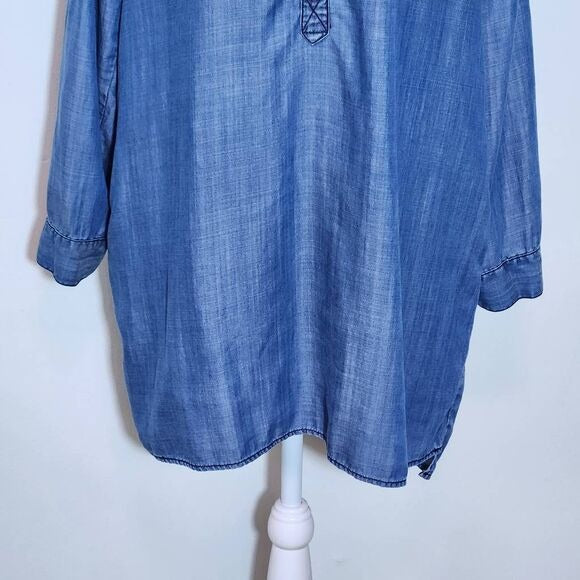 Velvet Heart Chambray Mini Shirt Dress Size Large