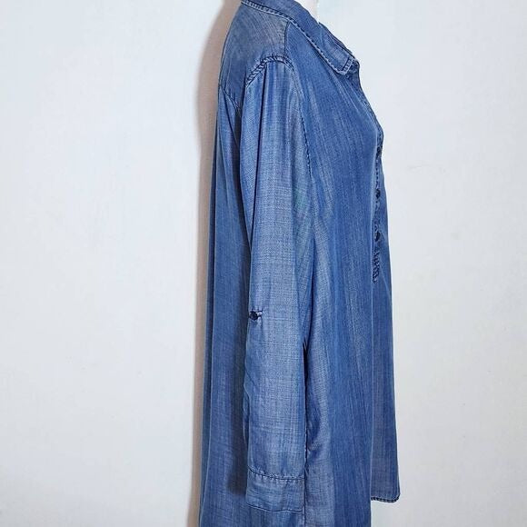 Velvet Heart Chambray Mini Shirt Dress Size Large