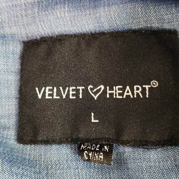 Velvet Heart Chambray Mini Shirt Dress Size Large