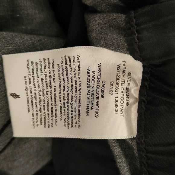 Silver Jeans Co. Black Cargo Parachute Pants Size 2X NWT