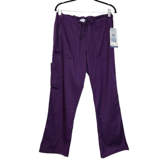 Life Threads Antimicrobial Purple Cargo Scrubs Size Medium Petite, New