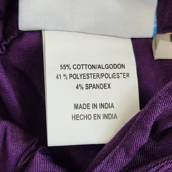 Life Threads Antimicrobial Purple Cargo Scrubs Size Medium Petite, New