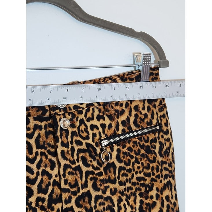 Zara Tan and Black Leopard Print Skinny Ankle Pants Size 6