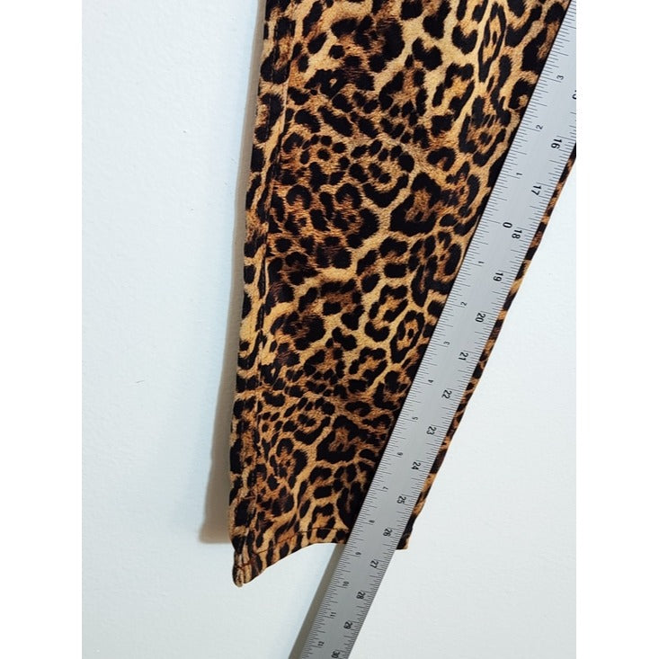 Zara Tan and Black Leopard Print Skinny Ankle Pants Size 6