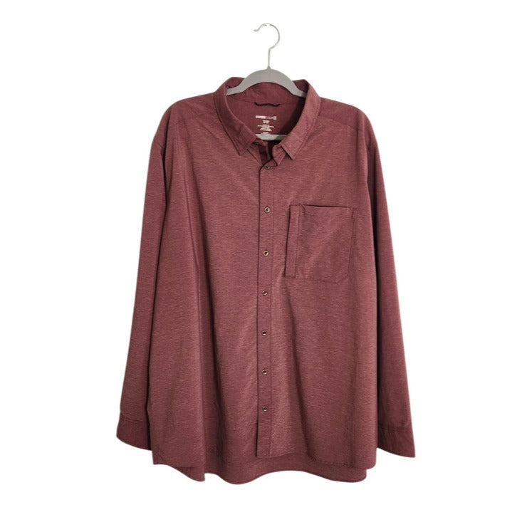 Swiss Tech Burgundy Performance Button-Down Shirt Size 3X