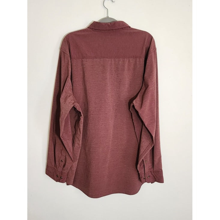 Swiss Tech Burgundy Performance Button-Down Shirt Size 3X