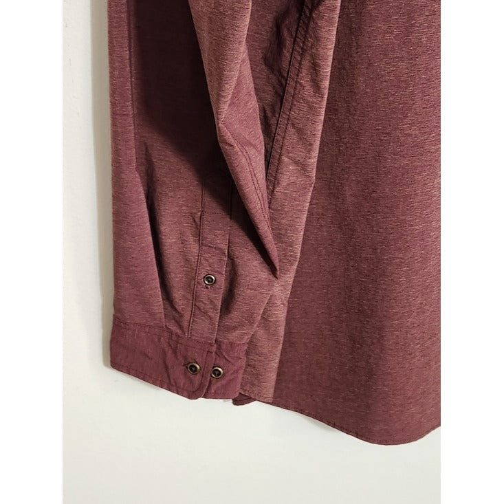 Swiss Tech Burgundy Performance Button-Down Shirt Size 3X
