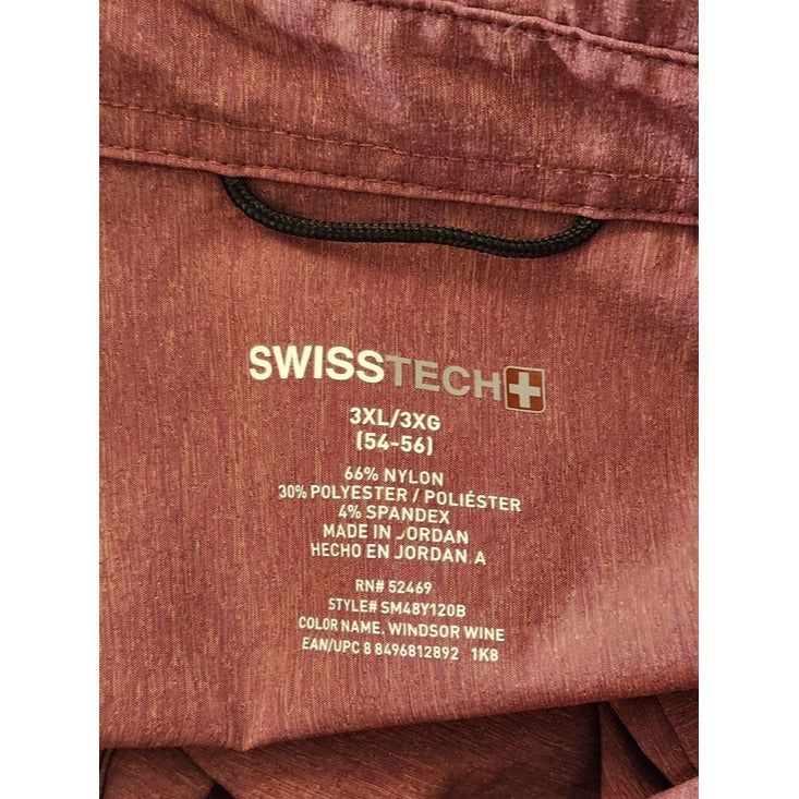 Swiss Tech Burgundy Performance Button-Down Shirt Size 3X