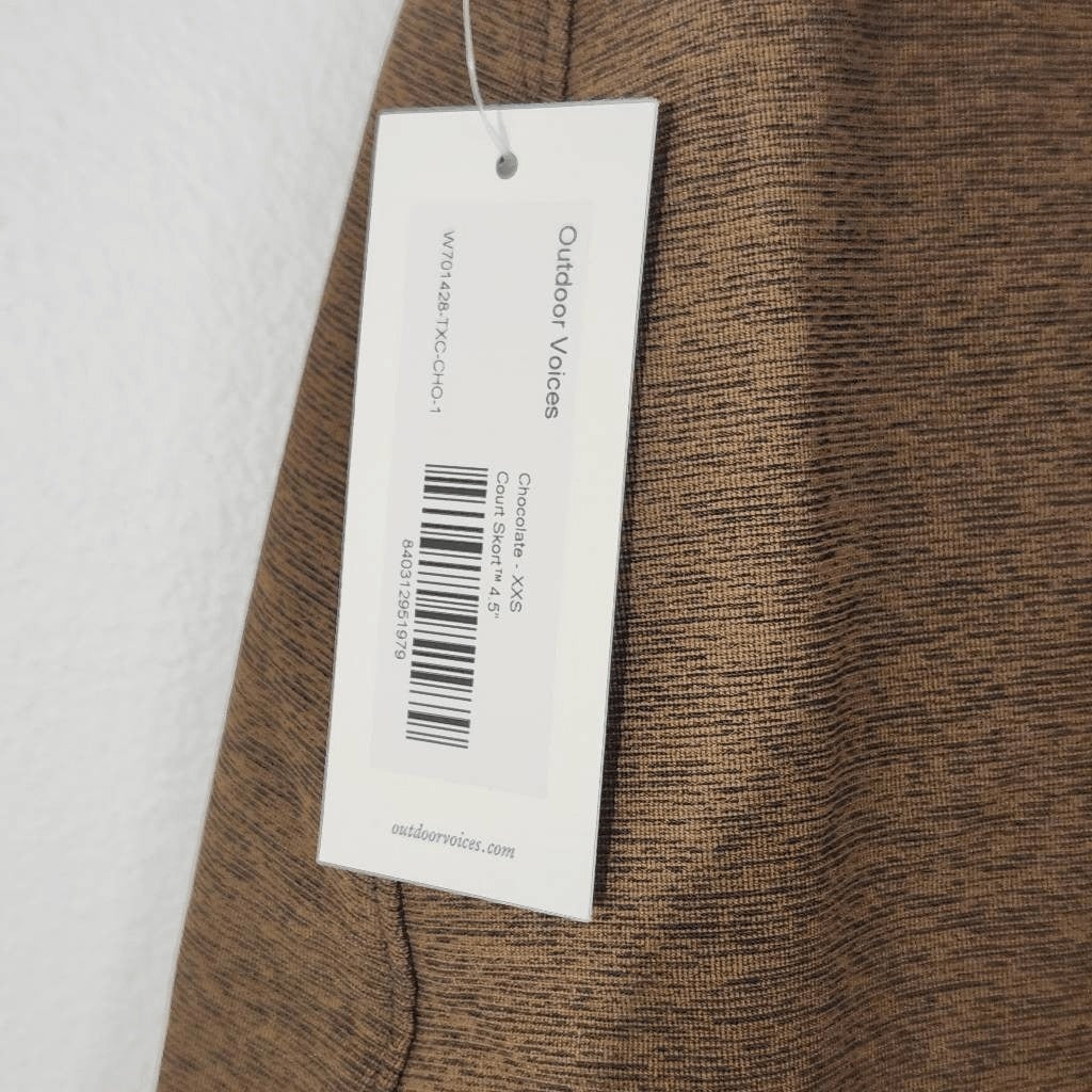 Outdoor Voices Dark Brown Athletic Skort NWT Size XXS Brown Athletic Mini Skirt