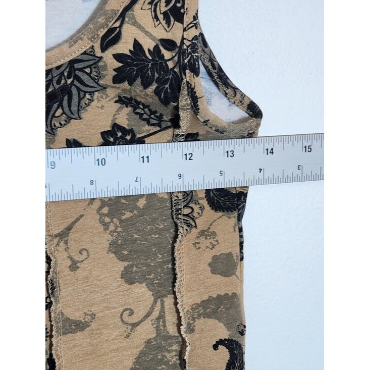Brown and Black Floral Crop Top Size Large