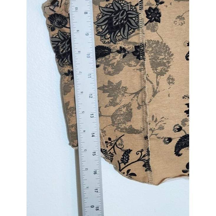 Brown and Black Floral Crop Top Size Large