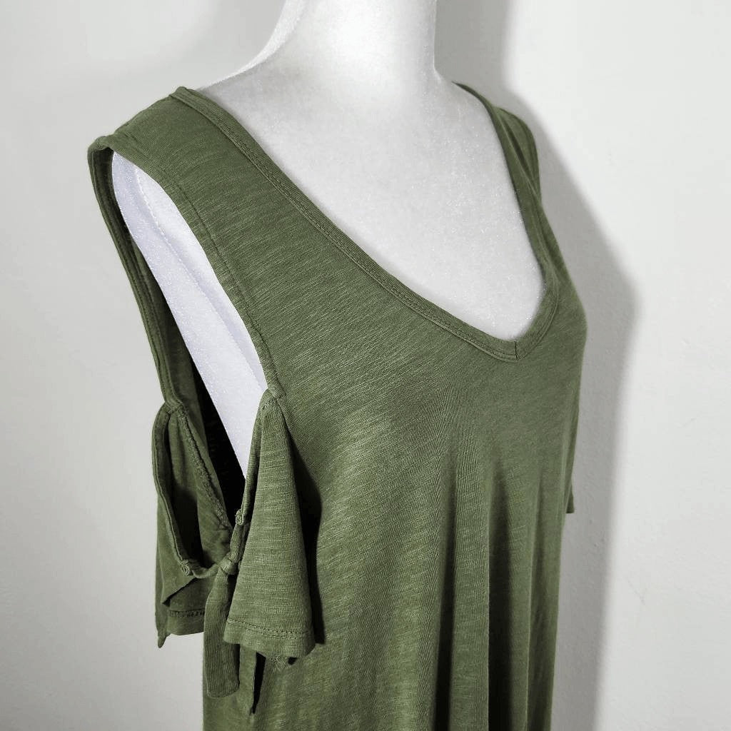 Sanctuary Green Open Shoulder Mini Shift Dress Size Medium Sanctuary Green Dress