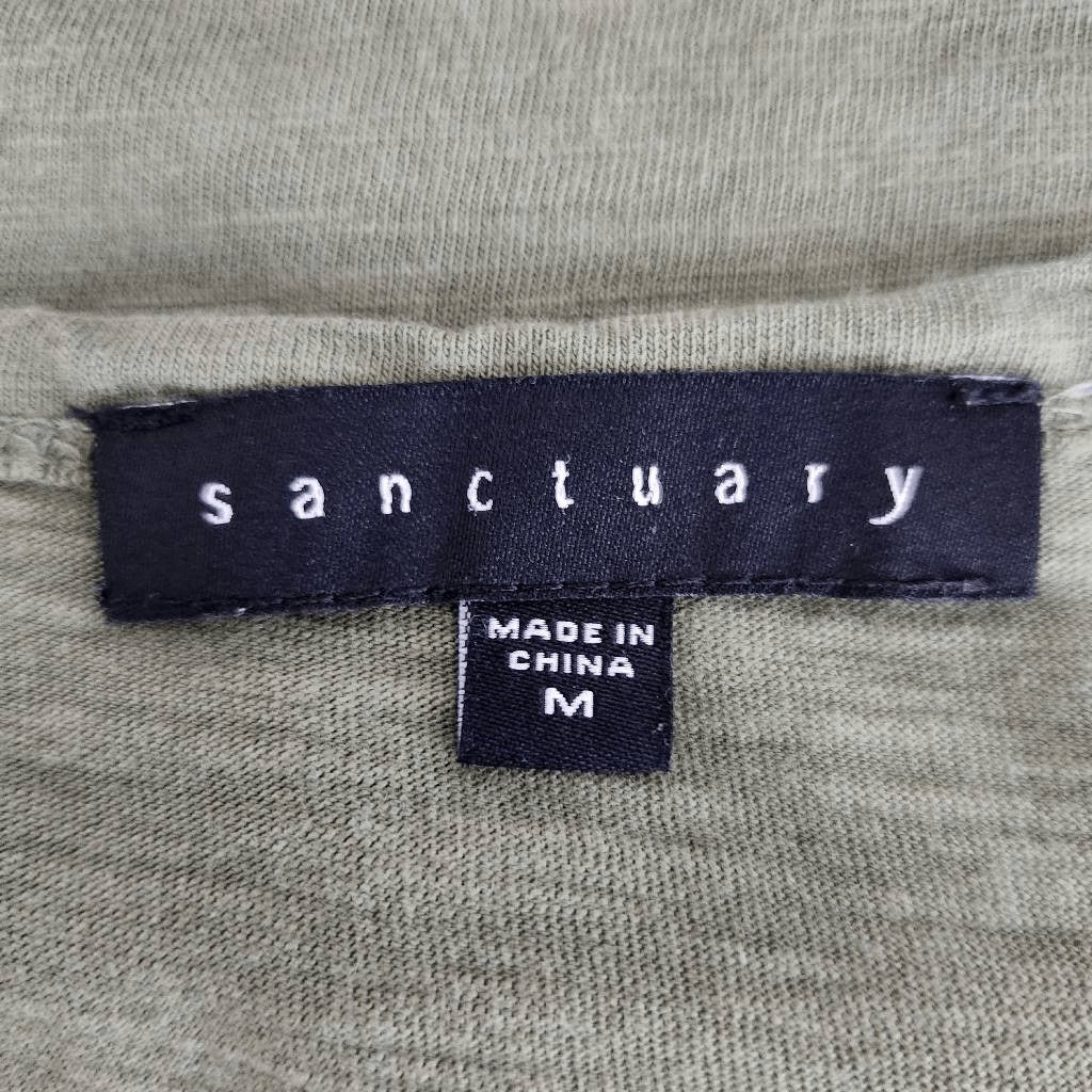 Sanctuary Green Open Shoulder Mini Shift Dress Size Medium Sanctuary Green Dress