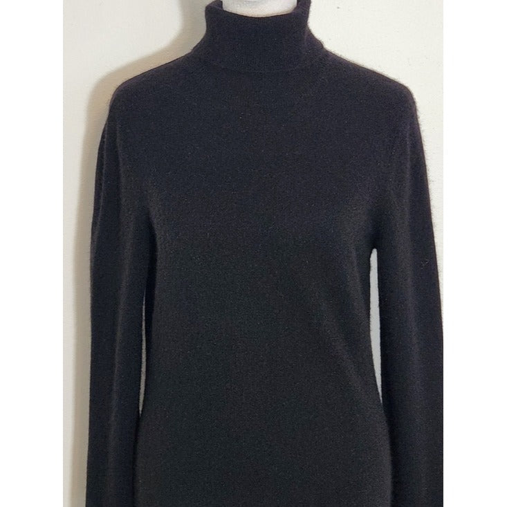 Ann Taylor Black 100% Cashmere Turtleneck Sweater Size Medium