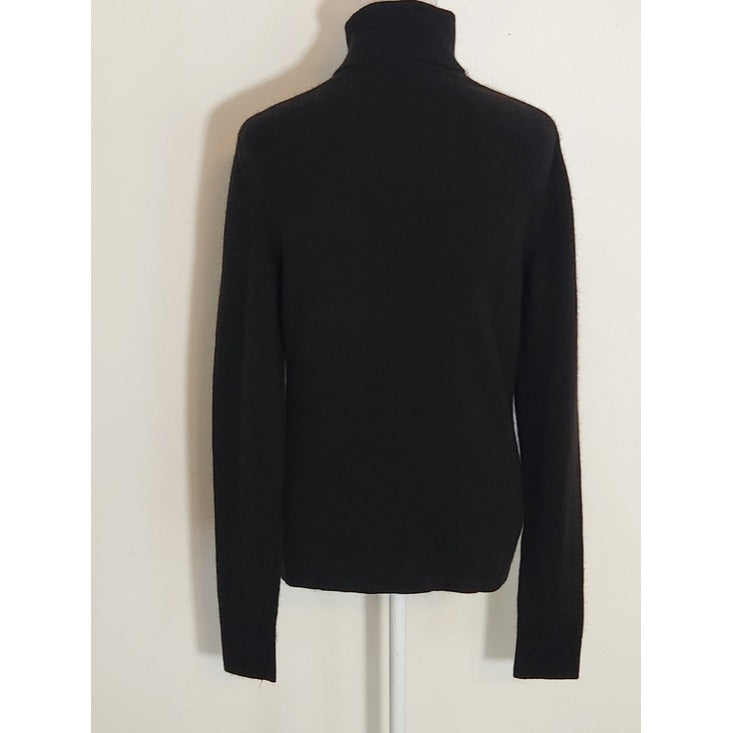 Ann Taylor Black 100% Cashmere Turtleneck Sweater Size Medium