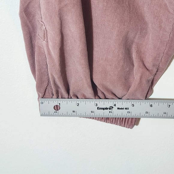 American Eagle Pink Corduroy Cargo Joggers Size 14