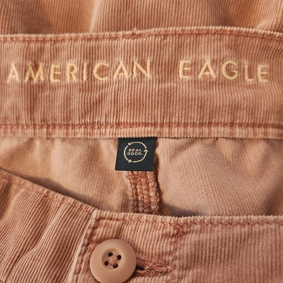 American Eagle Pink Corduroy Cargo Joggers Size 14