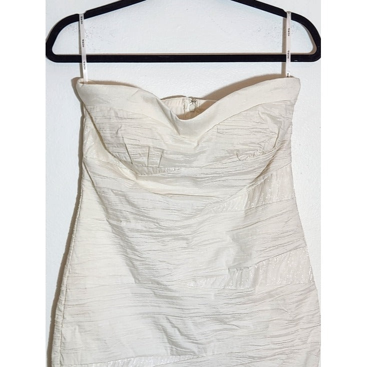 SNAP Off White Strapless Cocktail Dress Size Large NWT