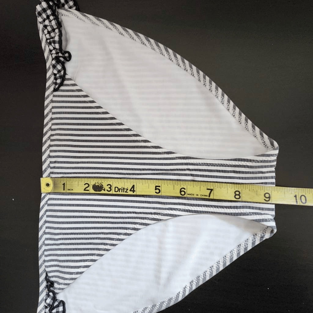 Aerie Stripe Bikini Bottoms with Ruffles NWT Size Medium Full Coverage Bottom