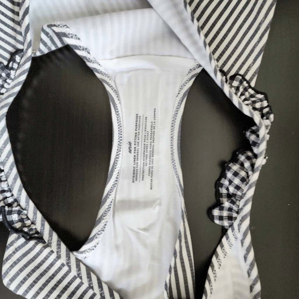 Aerie Stripe Bikini Bottoms with Ruffles NWT Size Medium Full Coverage Bottom