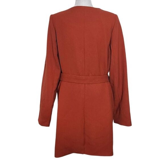 The Limited Orange Belted Coat Size Medium Dark Orange Trench Coat New