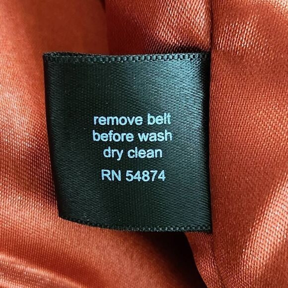 The Limited Orange Belted Coat Size Medium Dark Orange Trench Coat New