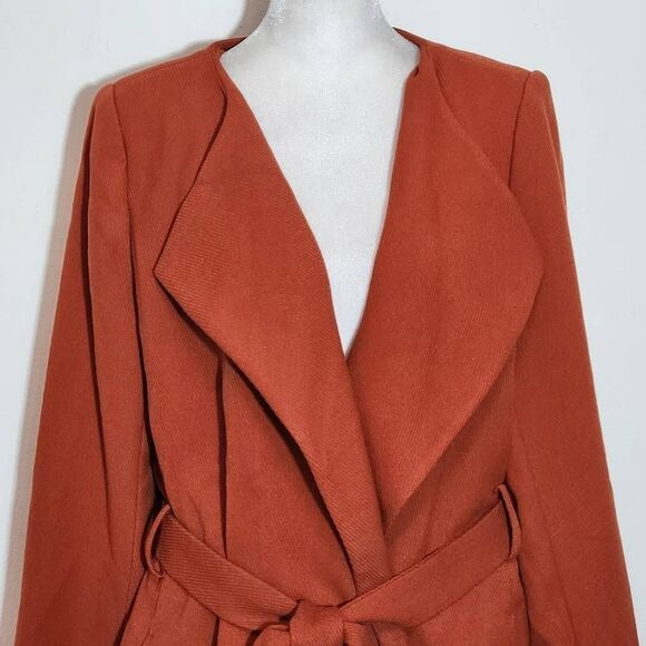 The Limited Orange Belted Coat Size Medium Dark Orange Trench Coat New