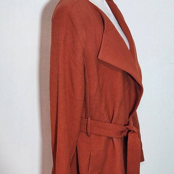 The Limited Orange Belted Coat Size Medium Dark Orange Trench Coat New