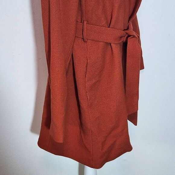 The Limited Orange Belted Coat Size Medium Dark Orange Trench Coat New