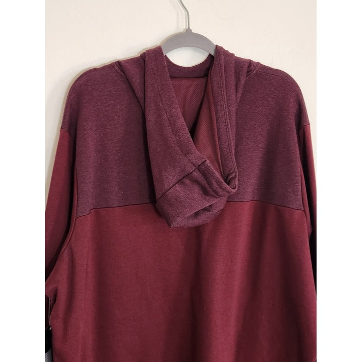 Russell Athletic Two-Tone Burgundy Premium Fleece Hoodie Size 2XL NWT