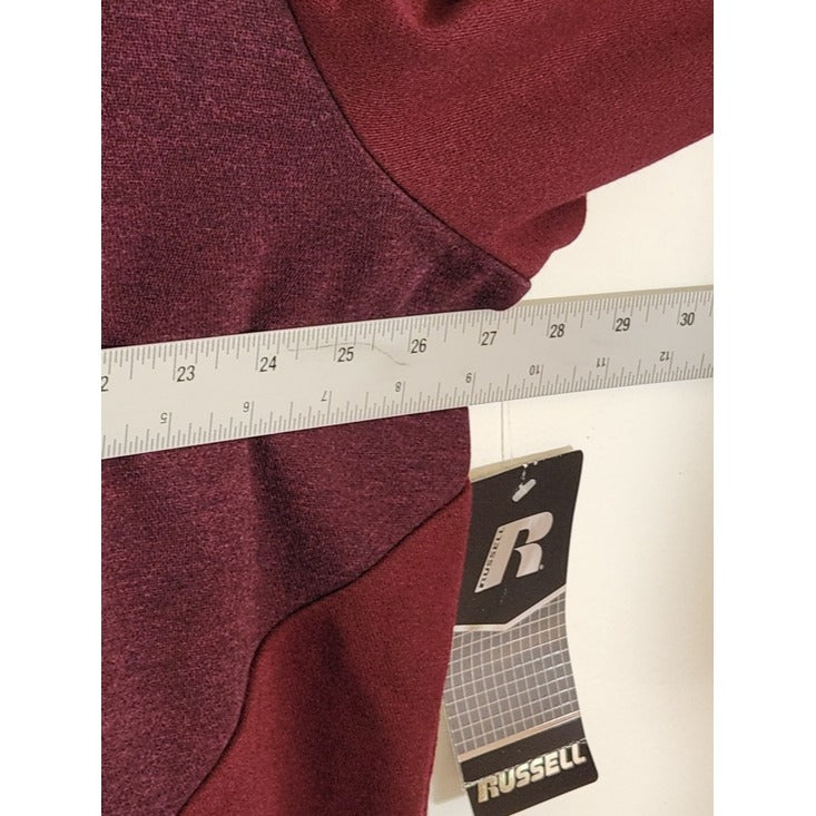 Russell Athletic Two-Tone Burgundy Premium Fleece Hoodie Size 2XL NWT