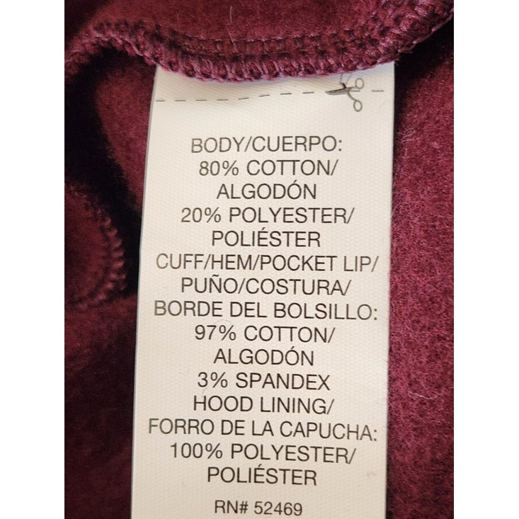Russell Athletic Two-Tone Burgundy Premium Fleece Hoodie Size 2XL NWT