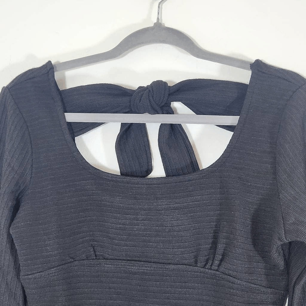 Band of the Free Black Crop Top NWT Size Small Ribbed Knit Long Sleeve Top