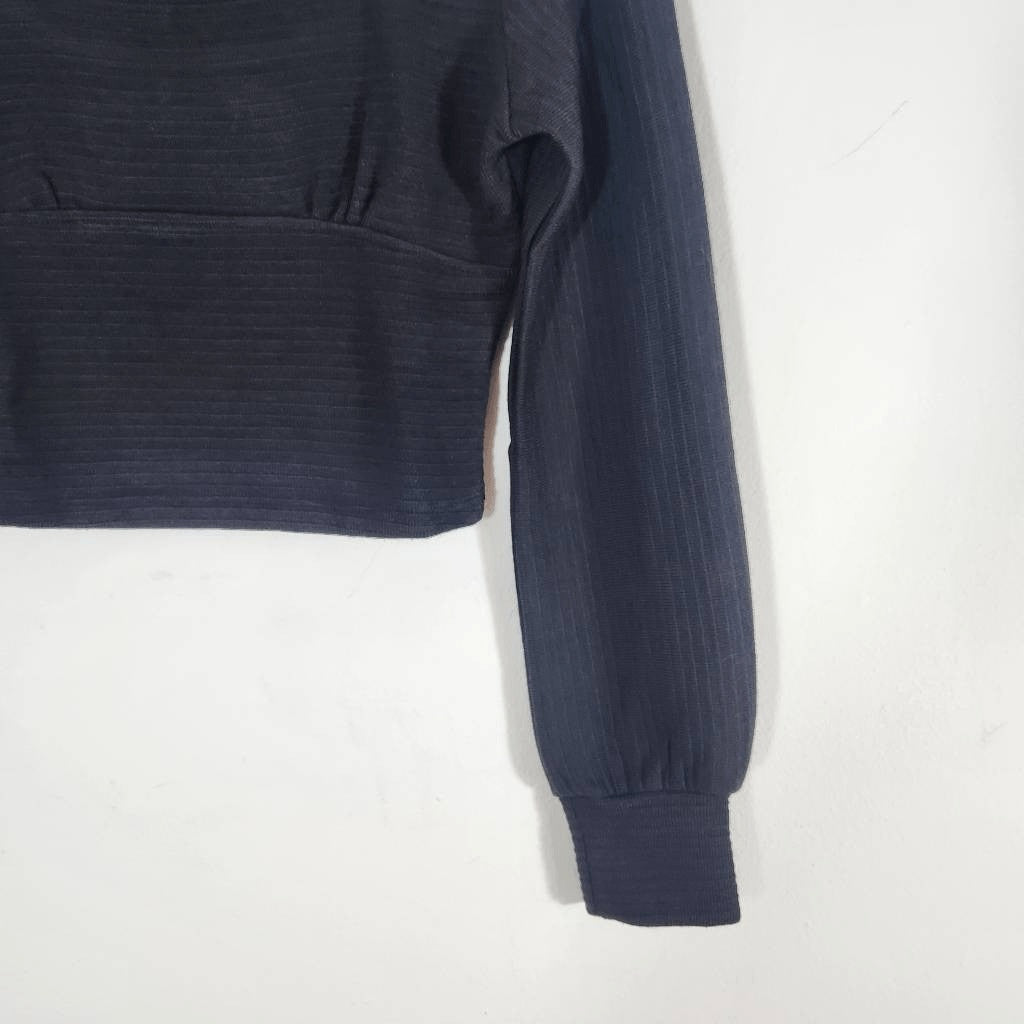 Band of the Free Black Crop Top NWT Size Small Ribbed Knit Long Sleeve Top