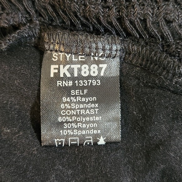 POL Distressed and Oversized Black Knit Top Size Small NWOT