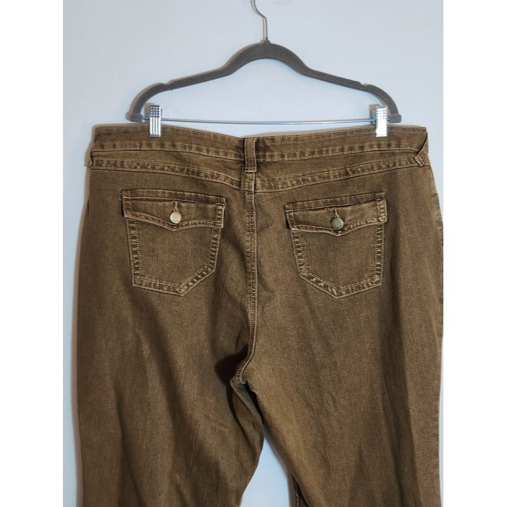 Cato Brown Distressed Look Straight Leg Jeans Size 24W NWT