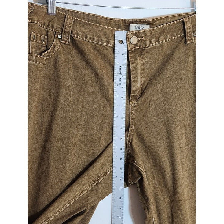 Cato Brown Distressed Look Straight Leg Jeans Size 24W NWT