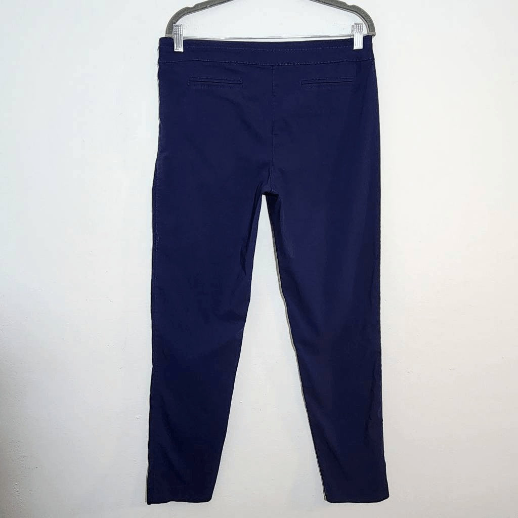 Valerie Stevens Navy Fitted Ankle Pull-on Pants Size 12 Preppy Navy Ankle Pants