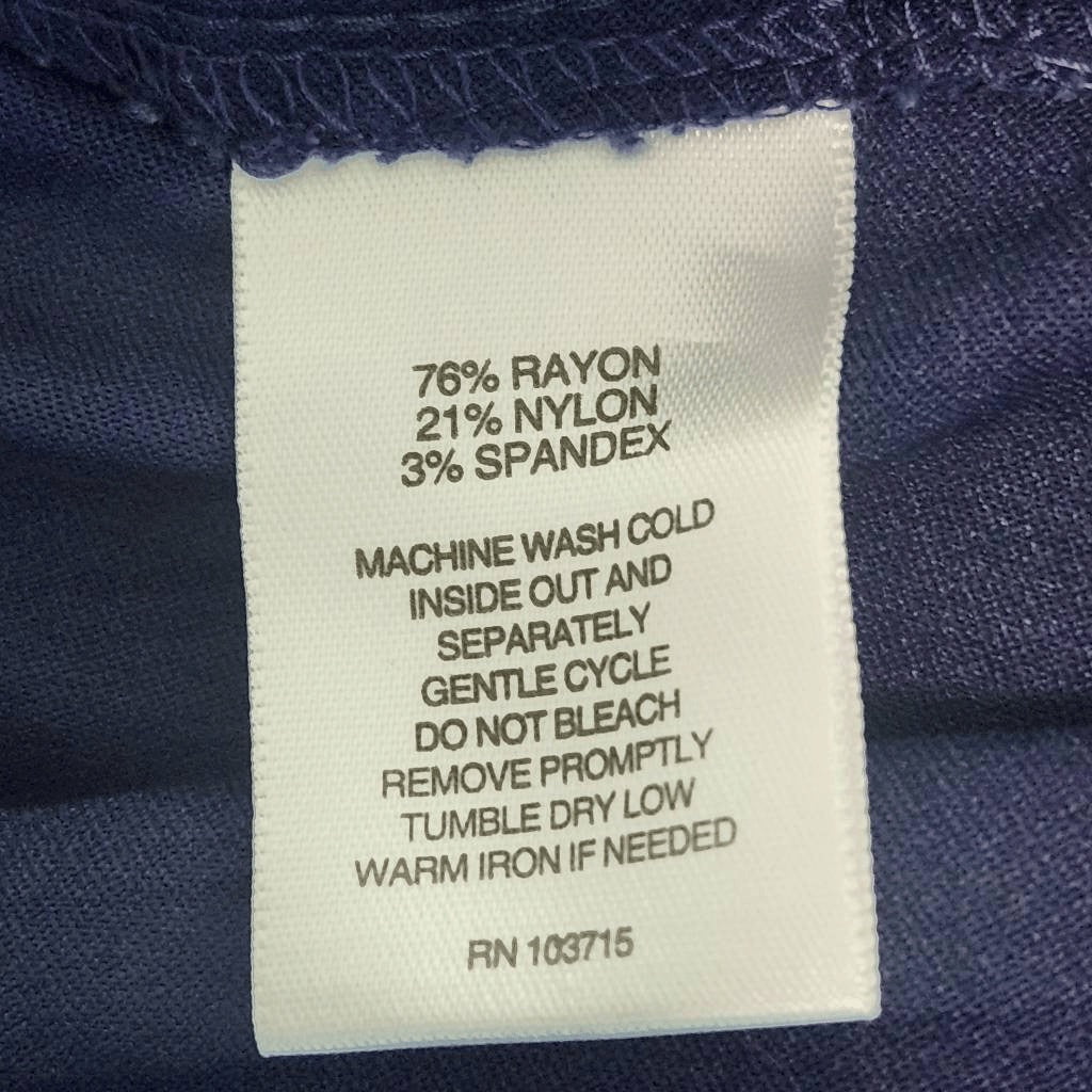 Valerie Stevens Navy Fitted Ankle Pull-on Pants Size 12 Preppy Navy Ankle Pants