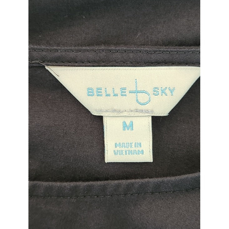 Belle Sky Black Ruffle Sleeve Blouse Size Medium