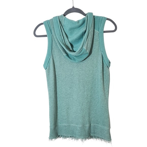 Mododoc Green Athleisure Zip-Front Hooded Vest Size Small