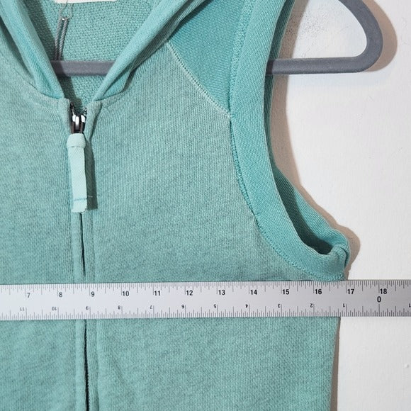 Mododoc Green Athleisure Zip-Front Hooded Vest Size Small
