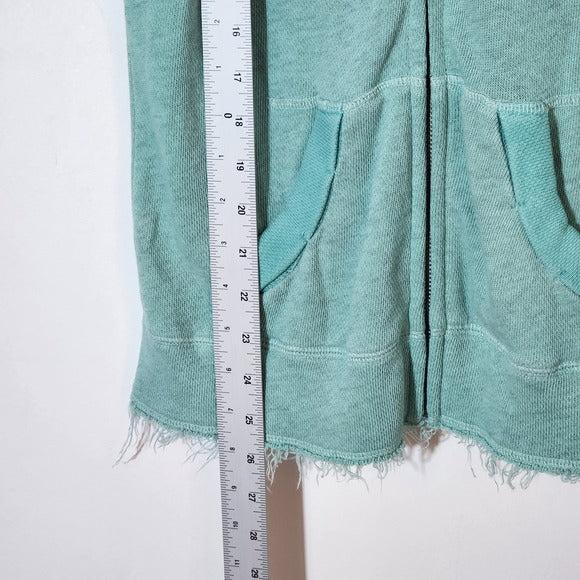 Mododoc Green Athleisure Zip-Front Hooded Vest Size Small